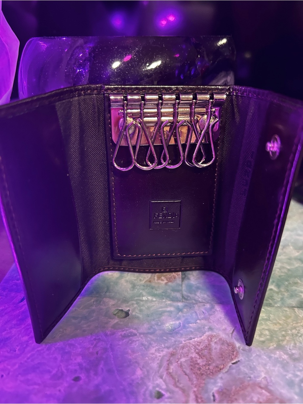 Fendi Brown Patterned Key Wallet - Picture 5 of 8